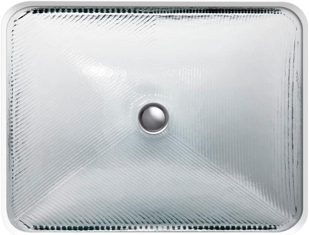 KOHLER K-28823-B11 ARTIST EDITIONS Yepsen Collection Glass Undermount Bathroom Sink 17'' x 13''Rectangle Basin Ice