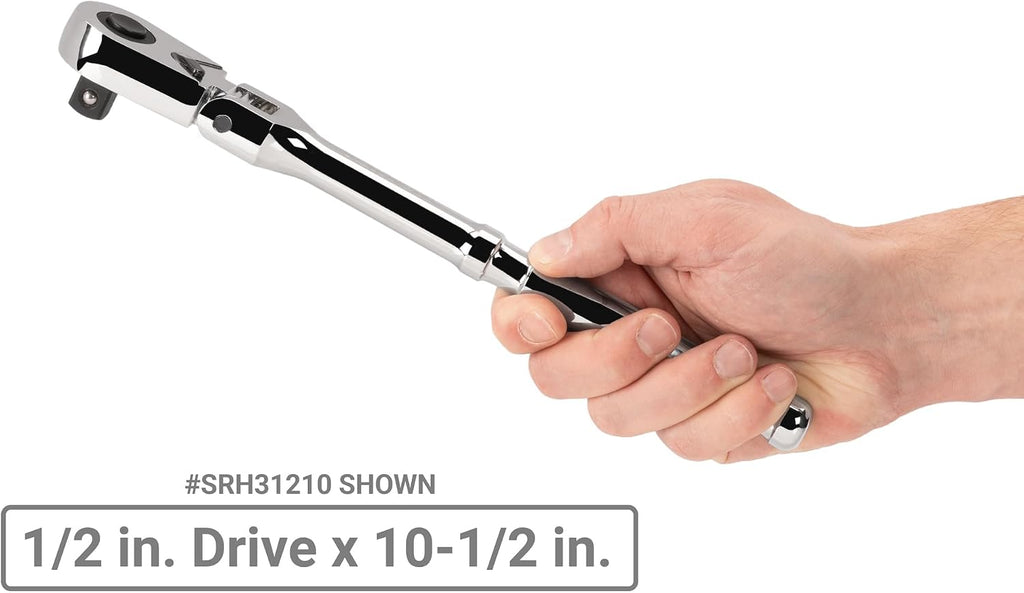 TEKTON 1/2 Inch Drive Flex Head Quick-Release Ratchet Set, 2-Piece (10-1/2, 14 in.) | SRH92301