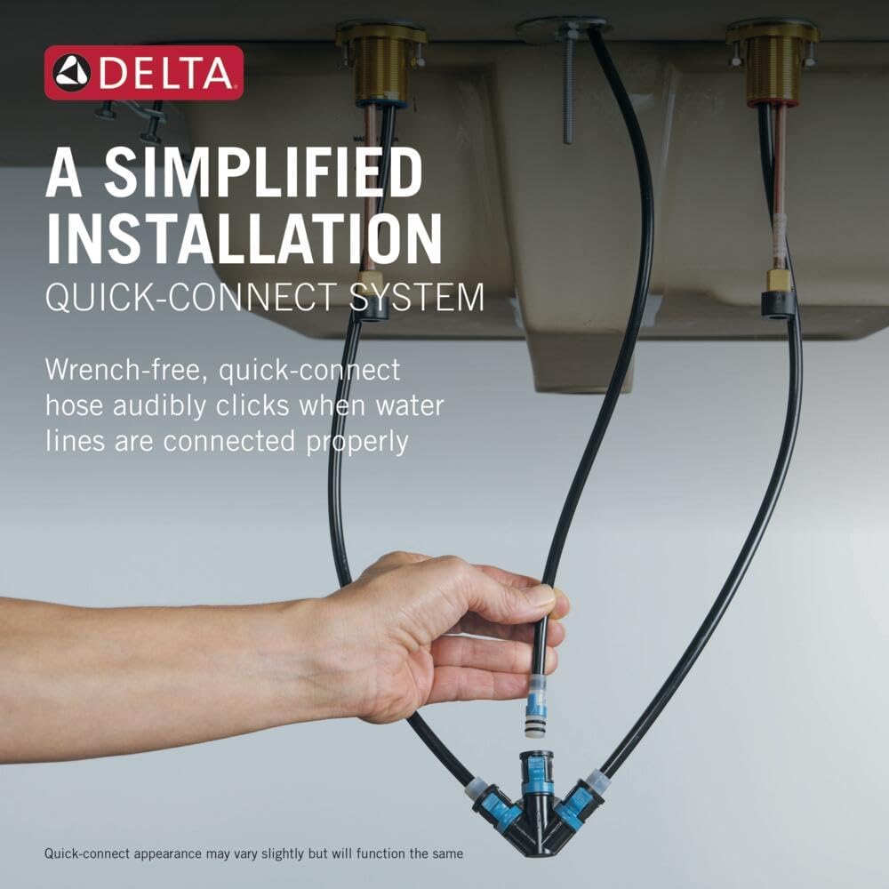 Delta Cassidy Chrome Bathroom Faucet 3 Hole, 8 Inch Widespread Bathroom Sink Faucet for Vanity, Metal Push-Pop Drain Assembly, Chrome 3597LF-MPU