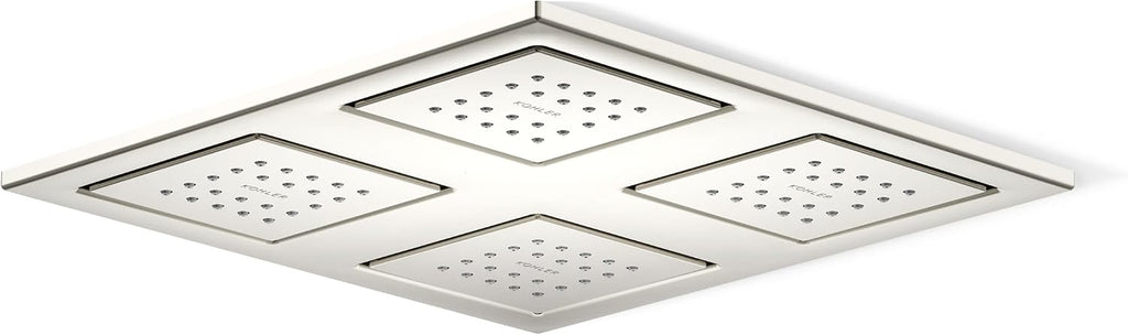 Kohler 98740-SN WaterTile® Rain Overhead shower panel with four 22-nozzle sprayheads, Vibrant Polished Nickel