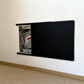 Electrical Panel Cover Sliding Electrical Panel Cover with Self Adhesive Rail, Extra Thin Electric Meter Box Cover Decorative Wall, Home Fuse Box Cover for Bedroom(Black1,60 x 40cm-23.6 x 15.7')