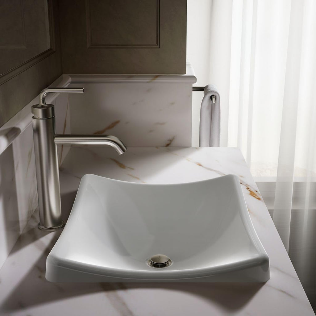 Kohler DemiLav Wading Pool vessel bathroom sink, White