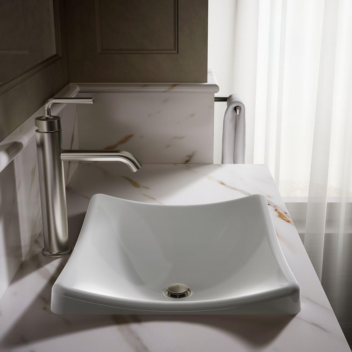 Kohler DemiLav Wading Pool vessel bathroom sink, White
