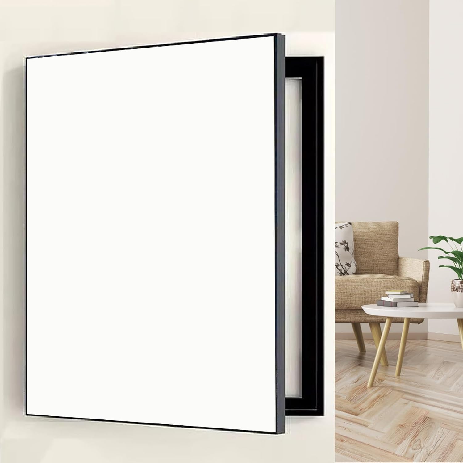 Electrical Panel Cover Single Color Electric Panel Cover Box with Plastic Frame, Vertical Breaker Box Cover Decorative Wall Mounted, Fuse Box Cover Panel for Home(Style15,WXL-45 x 55CM-17.7 x 21.7')