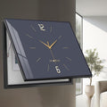 Decorative Meter Box Panel Cover for Hide Electric Box, Horizontal Breaker Box Cover Clock, Electrical Panel Lid for Indoor/Kitchen/Farmhouse(Gray,55x45cm(21 5/8x17 3/4'))