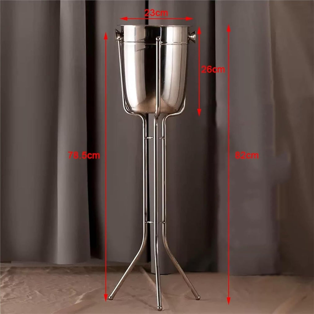 Ice Bucket with Stand， Wine Chiller Ice Buckets for Parties Festival Bar Outdoor or Indoor Use