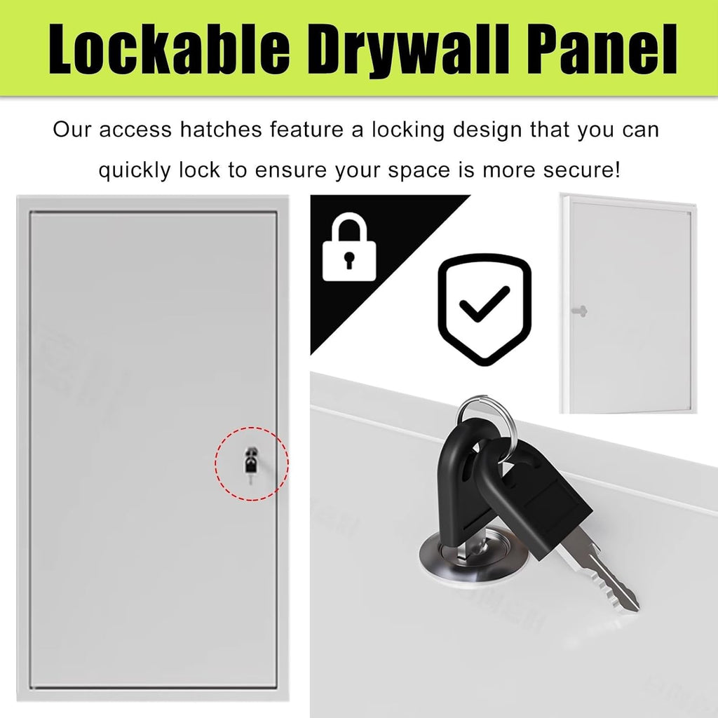 Large HVAC Plumbing Access Door Customizable Drywall Access Panel, Metal Access Door Panels for Electrical Air Conditioner Outside Unit Inspection, Plumbing, Electrical(Black,20x20inch)
