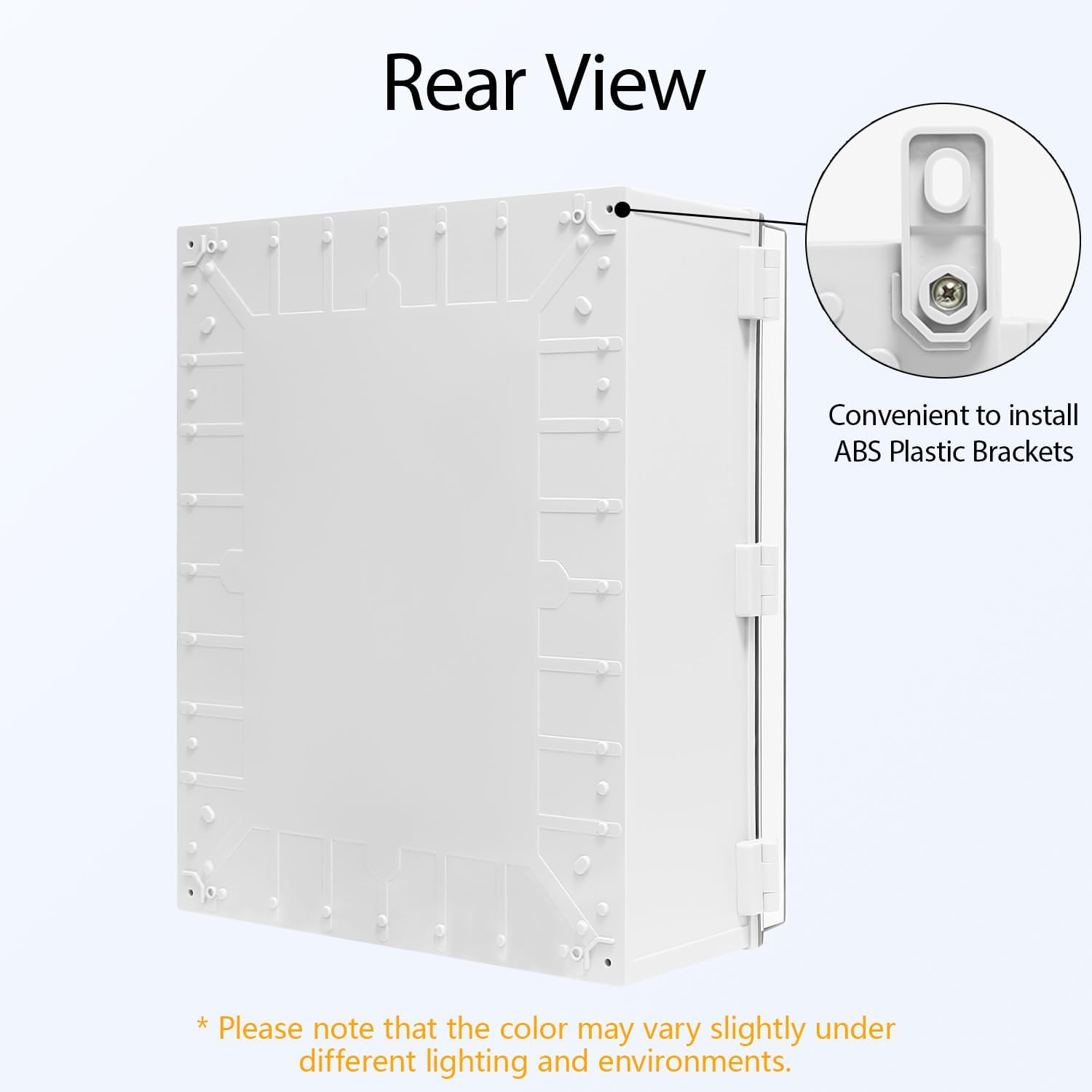 Electrical Box IP65 Waterproof ABS Plastic Enclosure Outdoor and Indoor Project Box Hinged Clear Cover with Mounting Plate Wall Brackets, Outer Dimension 19.7'x 15.7' x 7.9'