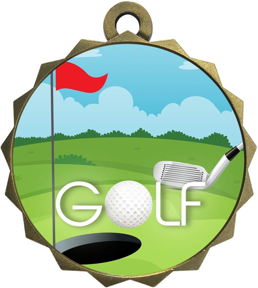 Express Medals 1 to 50 Packs Golf Gold Medal Trophy Award with Neck Ribbon D214-EG130