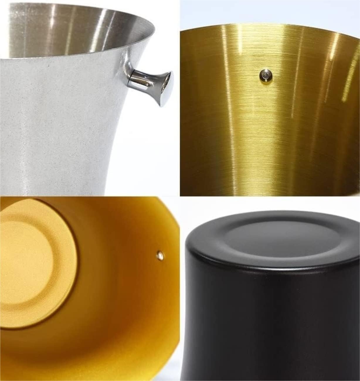 Drink Bucket Bar Supplies Thickened Stainless Steel Ice Bucket Wine Champagne European Home Outdoor Beer Ice Bucket for Parties(Gold)