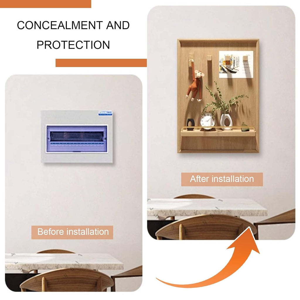 Wooden Electric Meter Box Cover with Push-Pull Design, Decorative Indoor Electrical Panel Cover, with Magnetic Column for Home, Office, Apartment(Brown 2,60 * 40cm/23.6 * 15.7in)
