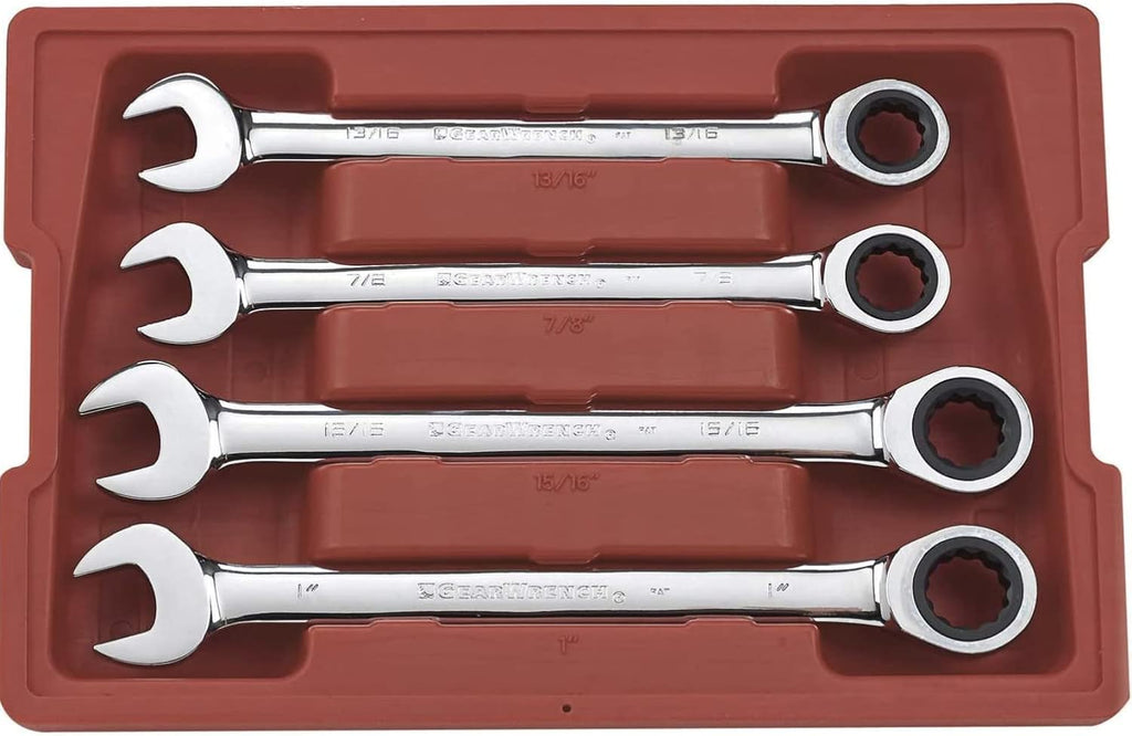 GEARWRENCH Ratcheting Combination SAE Wrench Set, 4 Pc. 12 Point - 9309D