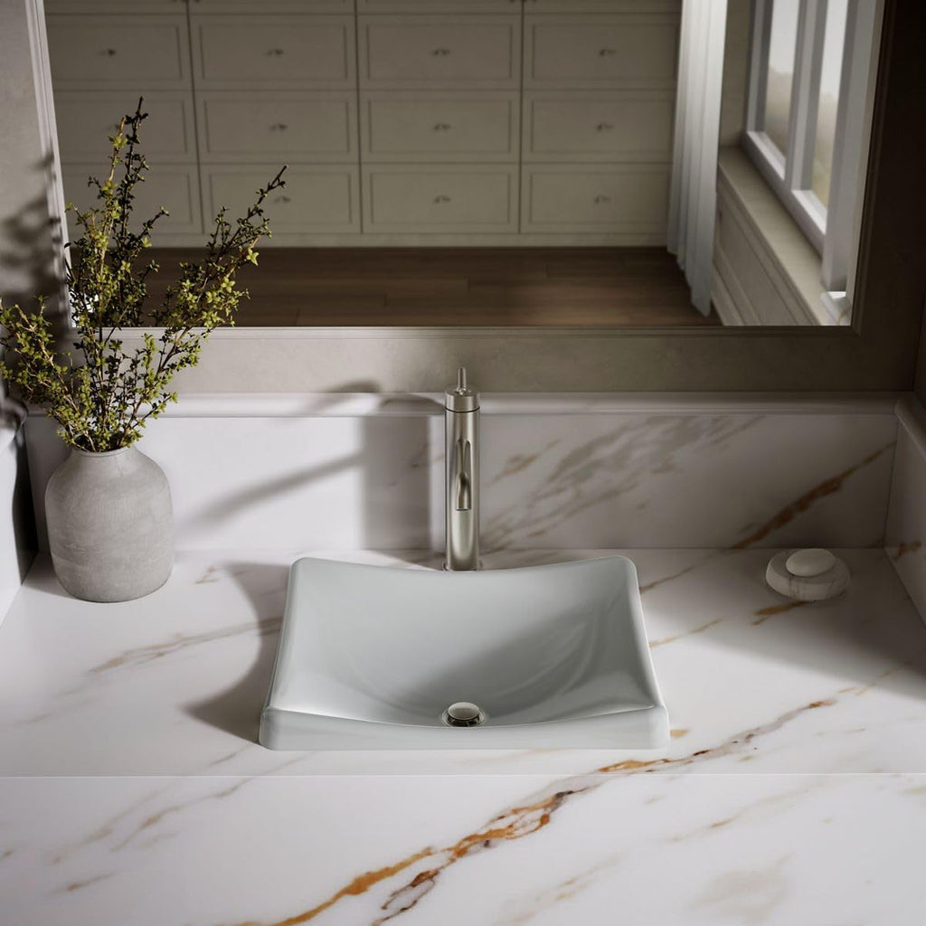 Kohler K-2833-95 DemiLav Rectangular Above-Counter 1 Bowl Bathroom Sink Ice Grey