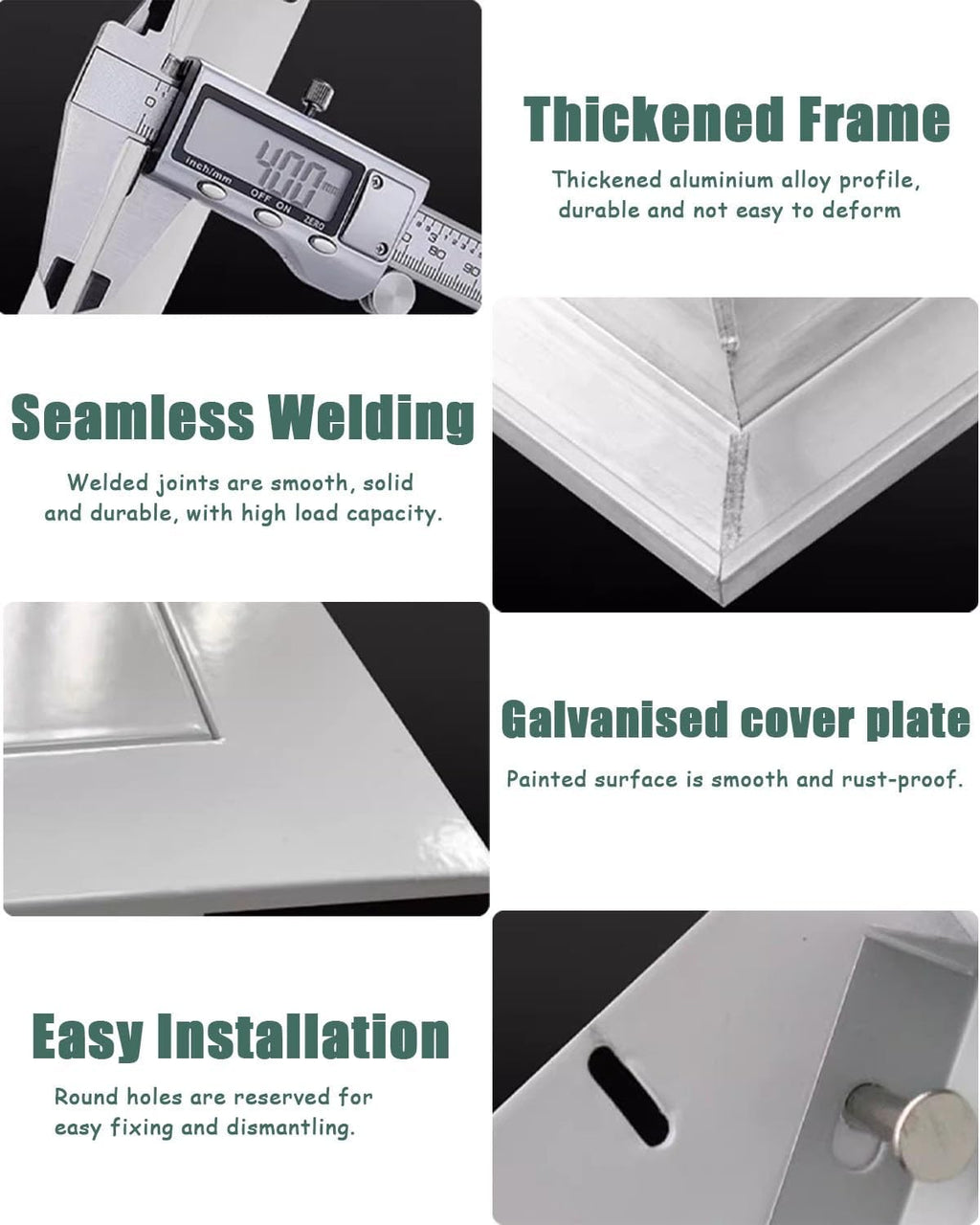 Drywall Ceiling Attic Door Cover, Electrical Panel Closet Access Door Black, Bathroom Kitchen Cords Hole Box Inspection Hatch, Plumbing Service Plate(40x50cm/15.7x19.6in)