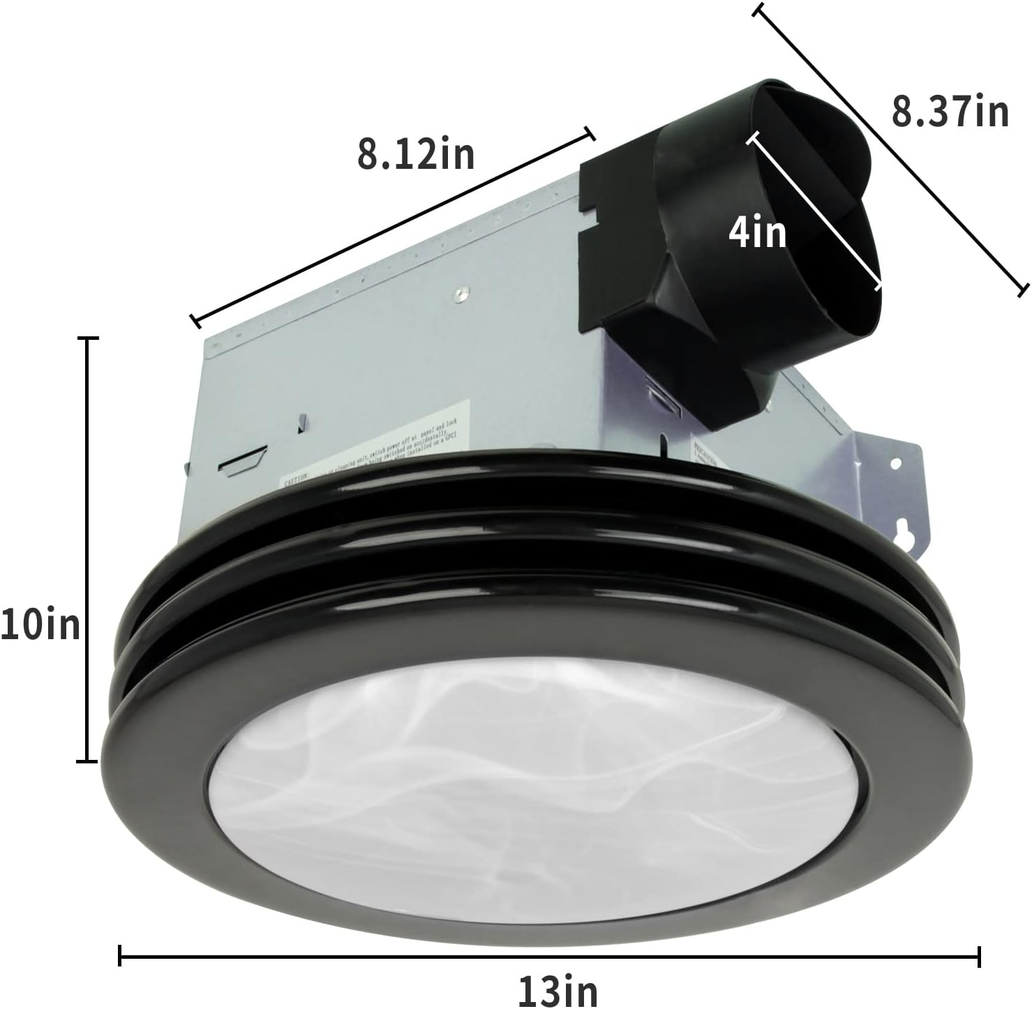 Akicon Exhaust Fan with Light, Ultra Quiet 80 CFM 2.0 Sones Ventilation Exhaust Bathroom Fan with Light, 3000K/4000K/5000K Selectable LED Light (Matte Black)