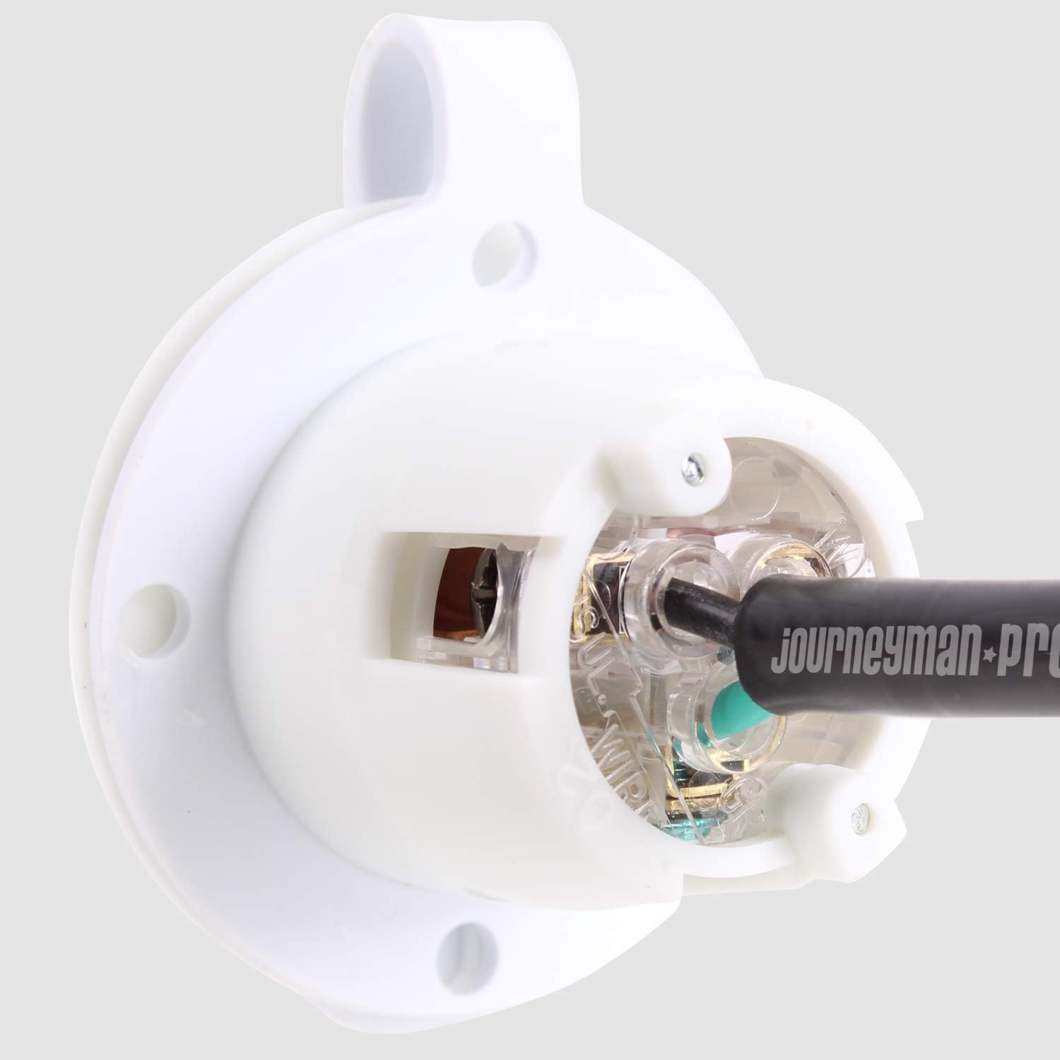 Journeyman-Pro 5279 Flanged Outlet Receptacle - 15 Amp 125 Volt NEMA 5-15, Commercial Grade Electrical Outlet, 2-Pole 3-Wire Straight Blade Plug, cUL Listed, 10-14 AWG, No Cover/Cap - 10 Pack