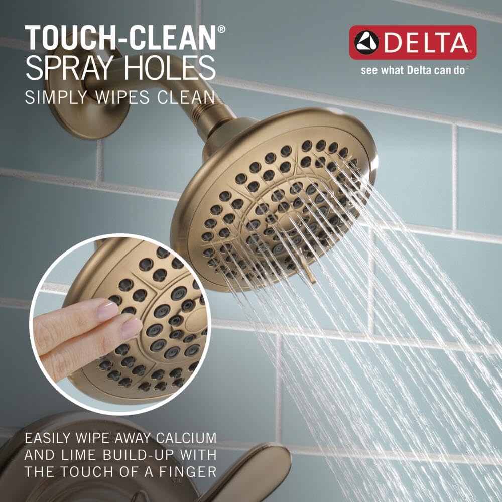 Delta Lahara 14 Series 5-Setting Shower Faucet Set, Brushed Gold Shower Head and Handle Set, Valve Trim Kit, Champagne Bronze T14238-CZ (Valve Not Included)