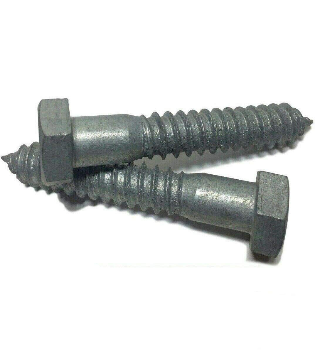1/4' x 1' - Hex Head Lag Screw/Bolt Hot Dipped Galvanized HDG 1000 Pcs Lag Screws B2B