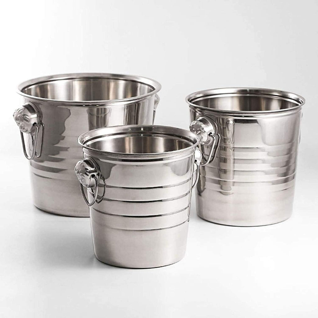 Ice Bucket, Tiger Head Stainless Steel Ktv Champagne Wine Barrel Spit Wine Bucket Ice Bar Beer Barrel Ice Buckets for Parties (5L,Gold)