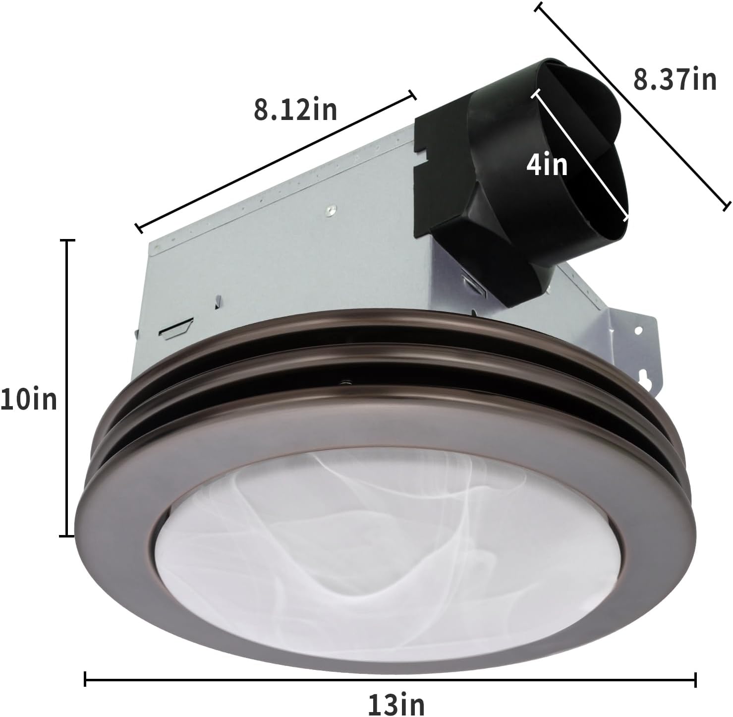 Akicon Exhaust Fan with Light, Ultra Quiet 80 CFM 2.0 Sones Ventilation Exhaust Bathroom Fan with Light, 3000K/4000K/5000K Selectable LED Light (Oil Rubbed Bronze)