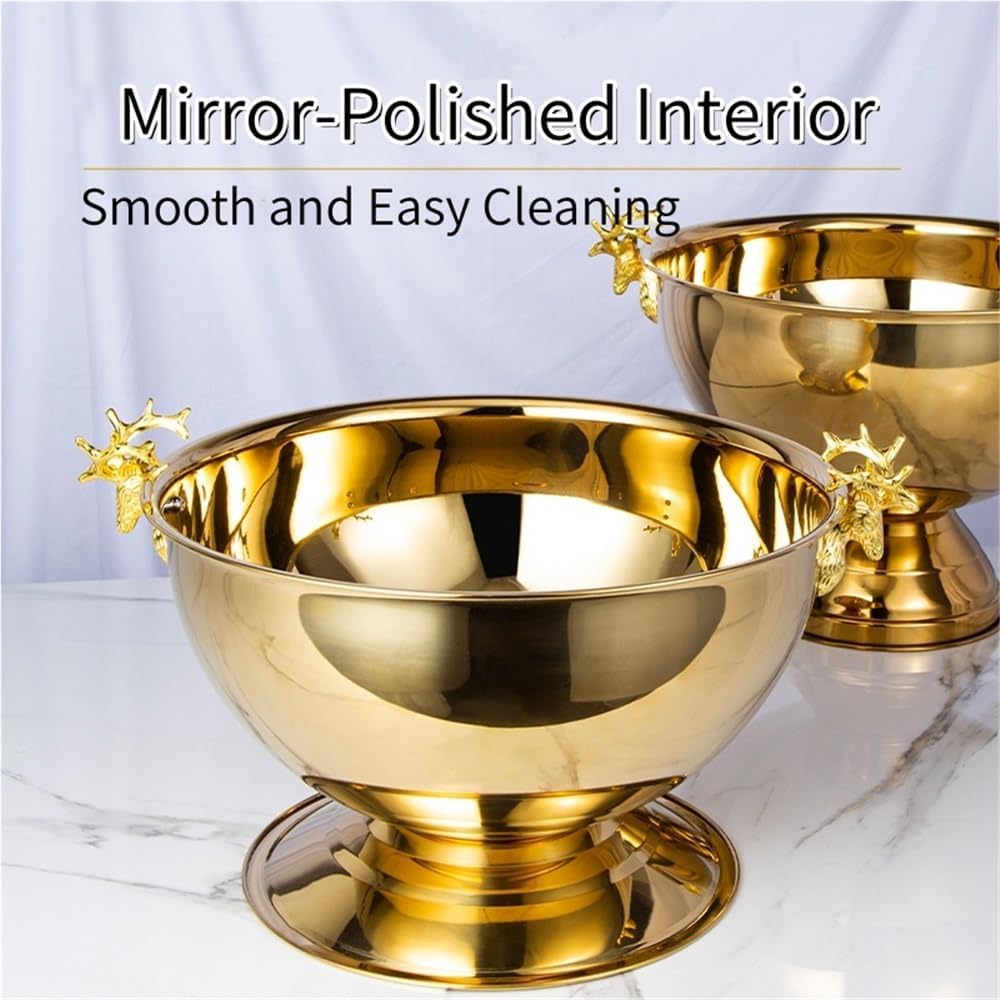 Pack of Two Ice Buckets for Parties, Large Capacity Champagne Bucket with Handles, Versatile Drink Buckets for Bar KTV, Metal Beverage Tub with Base(Silver)
