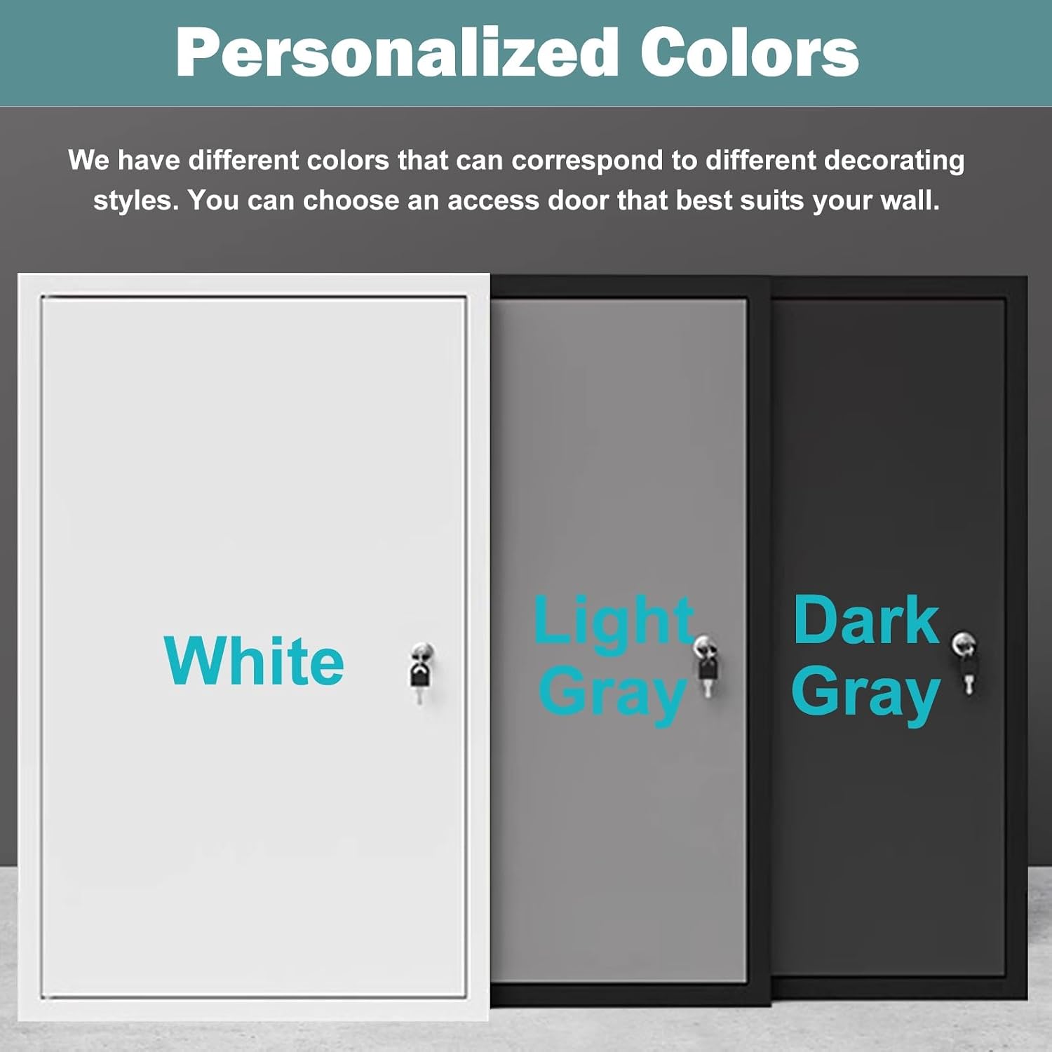 White Aluminum Access Door Lockable, Electric Power Cord Hatch Access Panel, 16x16 20x30 24x24 24x32 24x36 30x30 in Large Drywall Access Panel with Key(20x34in)