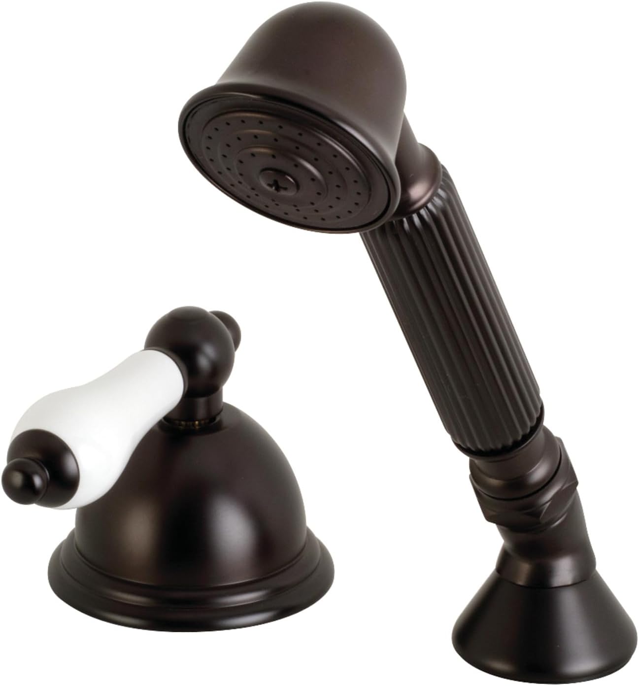 Kingston Brass KSK3355PLTR Deck Mount Hand Shower with Diverter for Roman Tub Faucet, Oil Rubbed Bronze