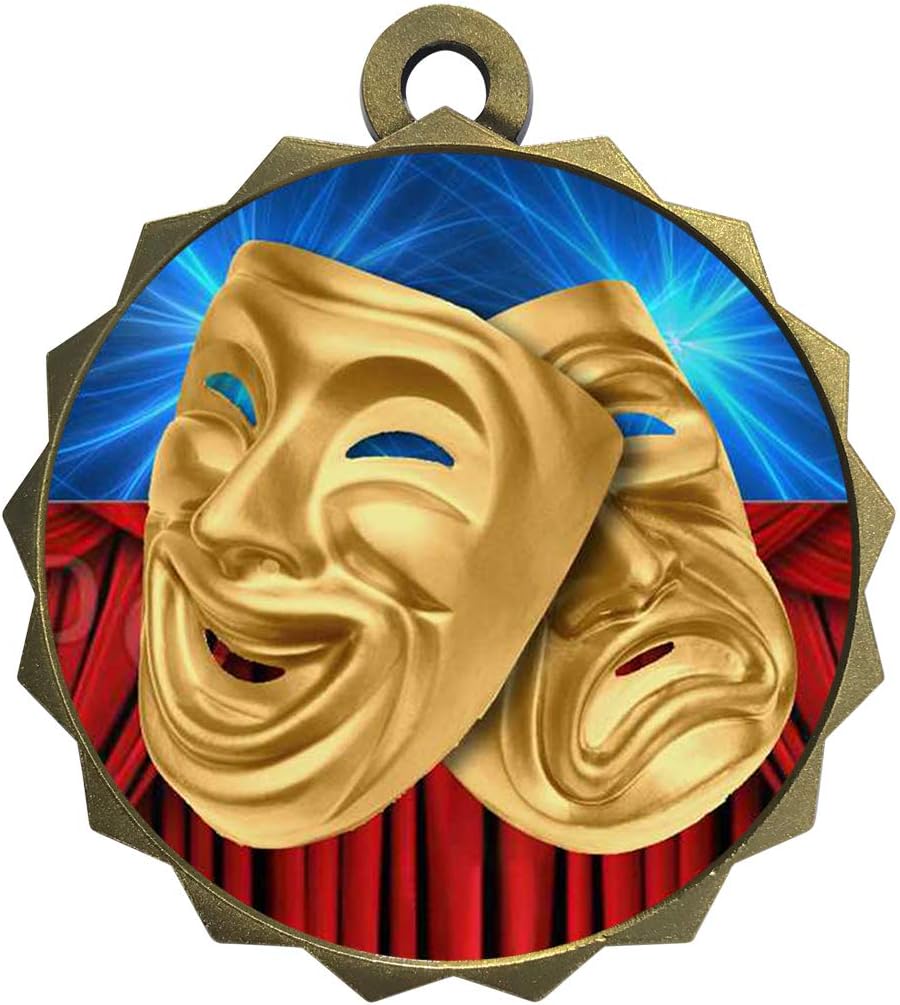 Express Medals 1 to 50 Packs Drama Gold Medal Trophy Award with Neck Ribbon D214-D19