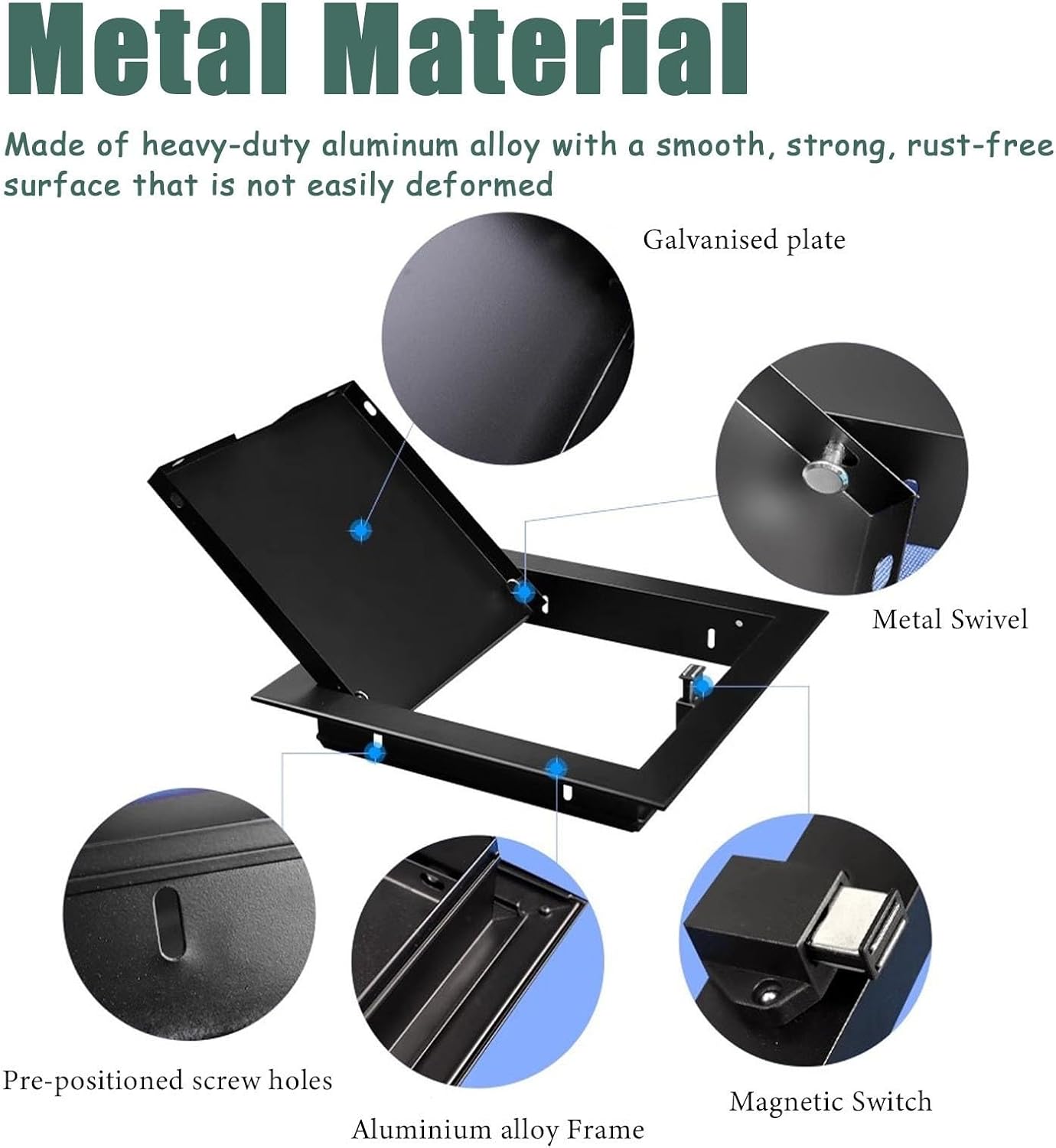 Drywall Ceiling Attic Door Cover, Electrical Panel Closet Access Door Black, Bathroom Kitchen Cords Hole Box Inspection Hatch, Plumbing Service Plate(45x45cm/17.7x17.7in)