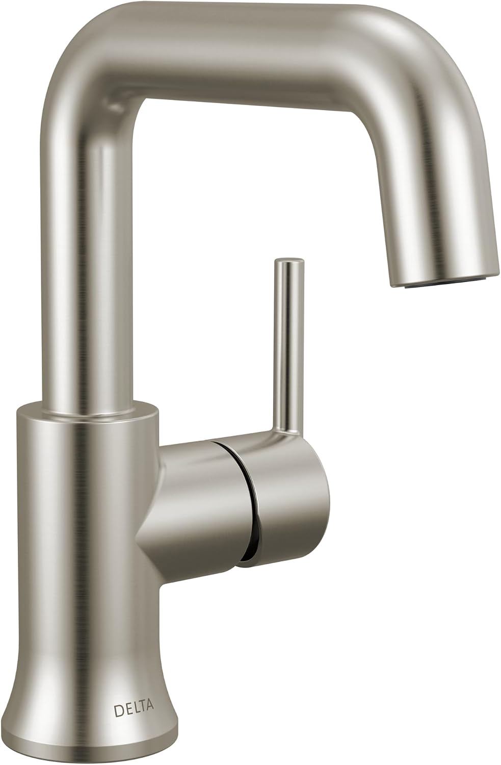 Delta Trinsic U-Spout 1-Hole Bathroom Faucet, Brushed Nickel Single Hole Bathroom Sink Faucet, Metal Push-Pop Drain Assembly, Stainless 554HAR-SS-DST