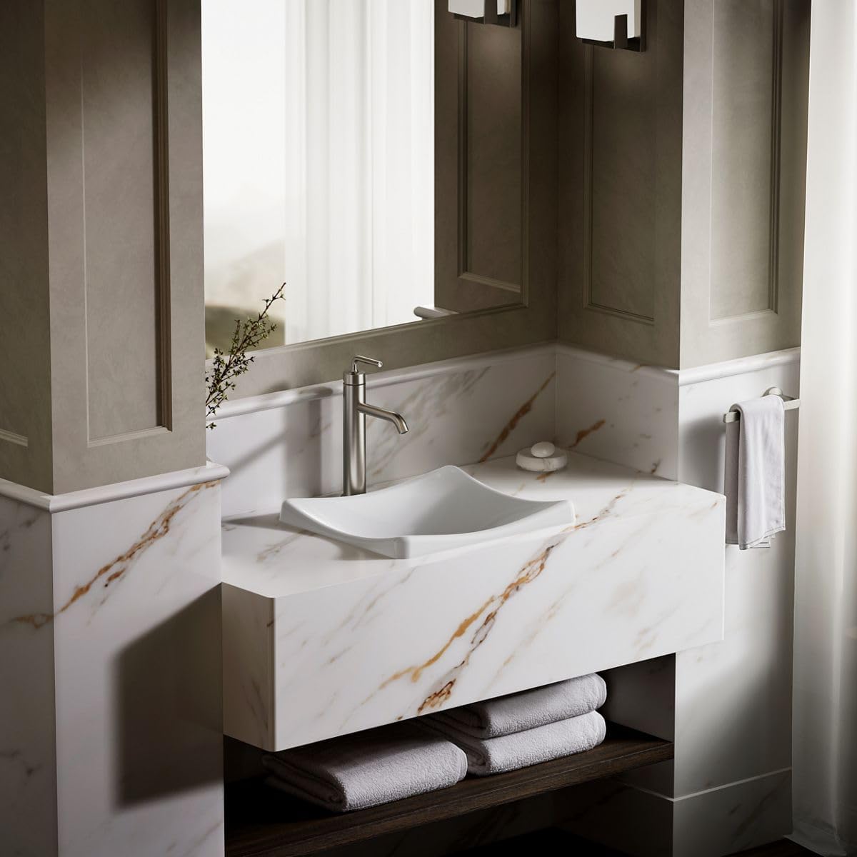 Kohler DemiLav Wading Pool vessel bathroom sink, White