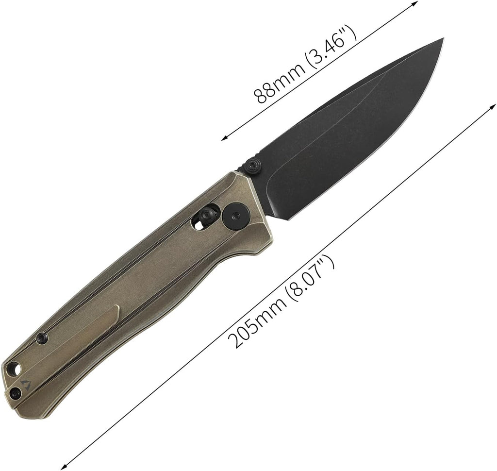 CMBMADEKNIVES CMB Braveman EDC Knife Folding Pocket knife with Clip for Men and Women Crossbar Lock Knife with S35VN Steel Blade Titanium Handle for Outdoors Camping Hiking-CMB-17 (CMB-17C)