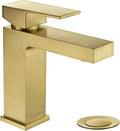 Lava Odoro Brushed Gold Bathroom Faucet Single Hole,Modern Bathroom Sink Faucet Single Handle Vanity Faucet with Pop up Drain Assembly, Deck Plate Included, 1.2 GPM, BF307-SG