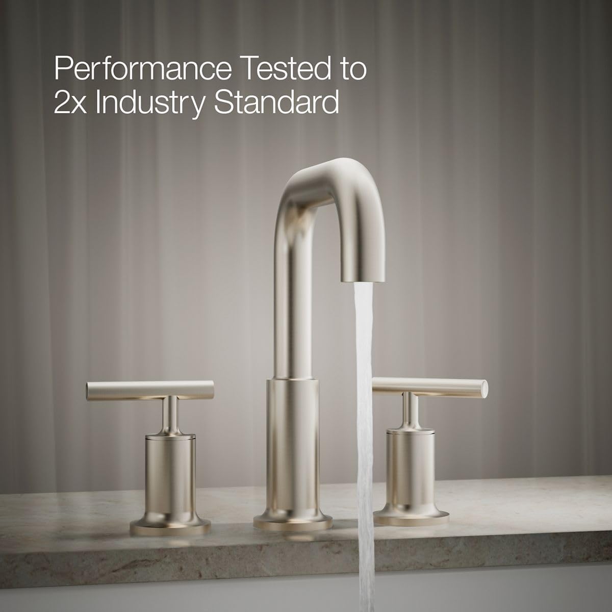 Kohler T14428-4-BN Purist Deck-Mount High-Flow Bath Faucet Trim with Lever Handles, Valve Not Included, Vibrant Brushed Nickel
