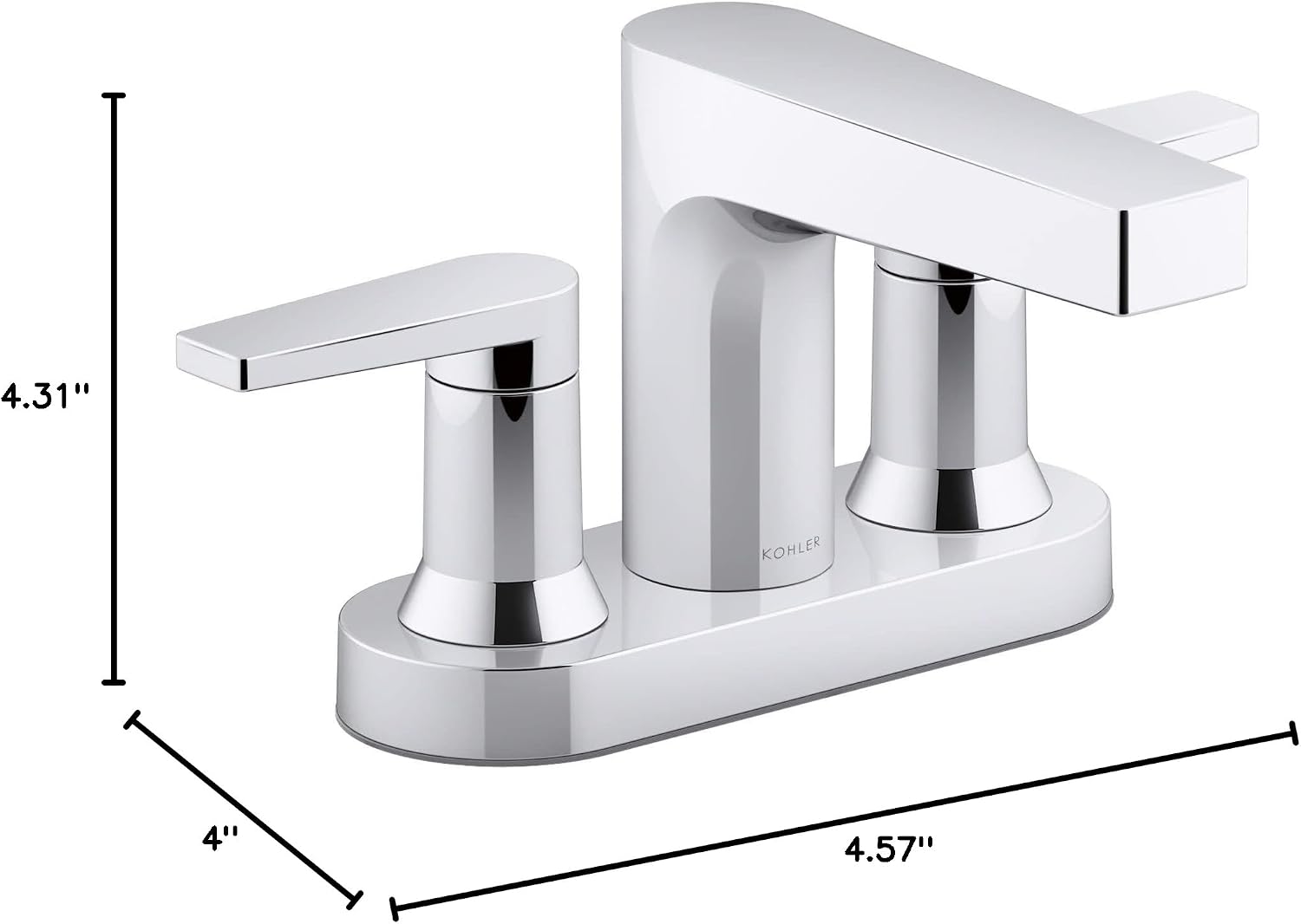 Kohler 97031-4-BN Taut® Centerset Bathroom Sink Faucet, 1.2 gpm, Vibrant Brushed Nickel