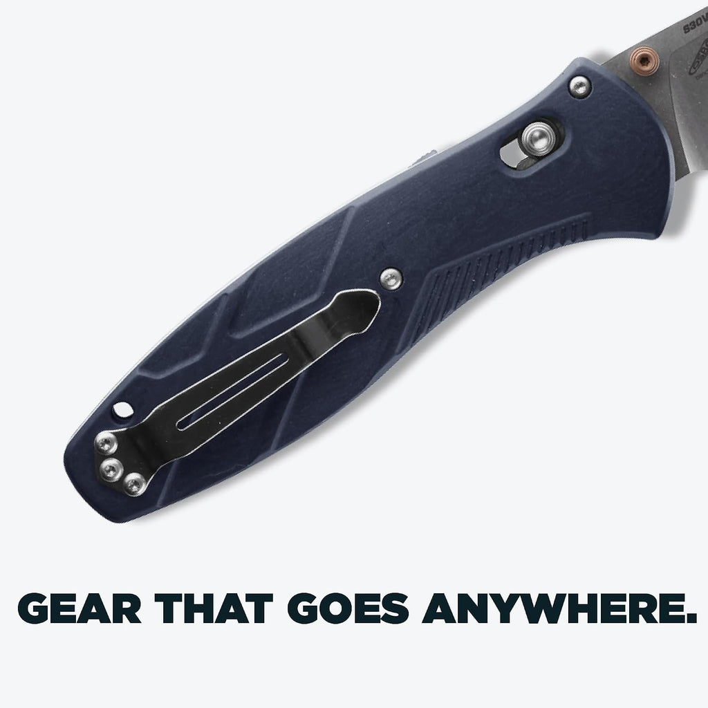 Benchmade - Barrage, Tactical, Every Day Knife, Plain Edge, Drop-Point Blade, Blue Canyon Richlite Handle (581-03)