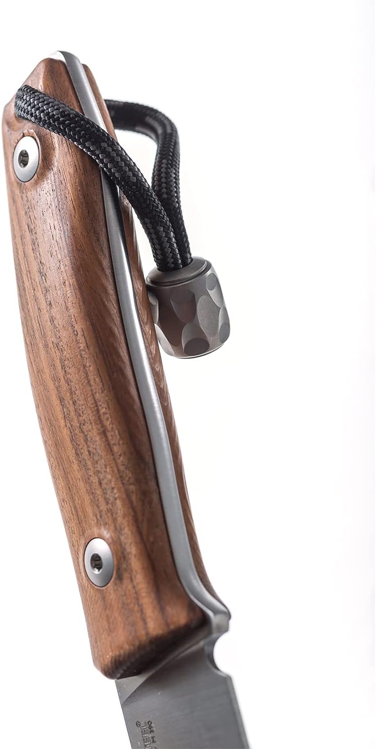 LionSTEEL M1 Bushcraft Fixed Blade Knife, M390 Sintered Steel Blade, Leather Sheath