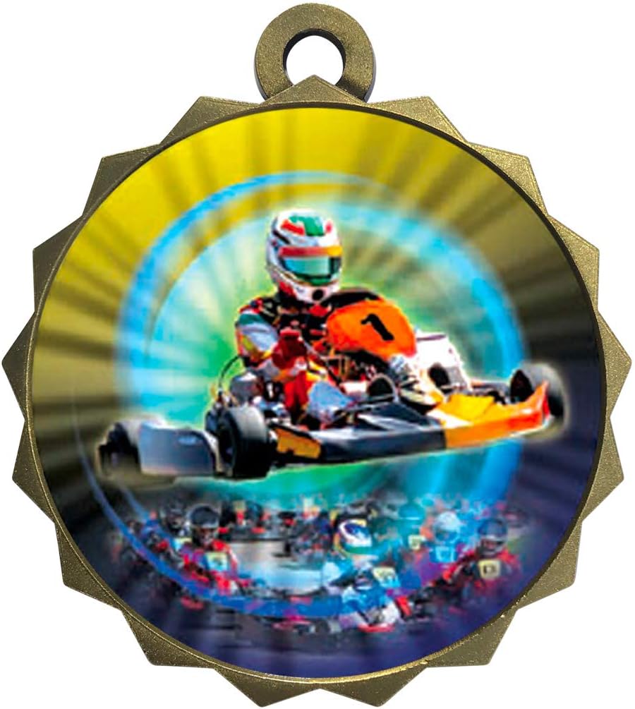 Express Medals 1 to 50 Packs Go-Kart Gold Medal Trophy Award with Neck Ribbon D214-MY426