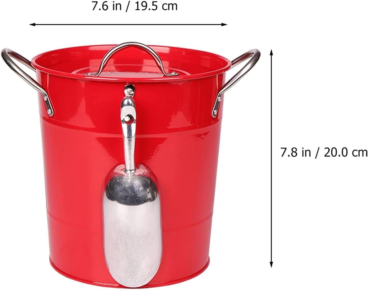 Ice Bucket with Lid and Ice Tongs,3.5L Metal Double Wal Ice Bucket with Lid and Scoop,Ice Buckets for Parties,Ice Bucket for Cocktail Bar,Metal Drink Cooler