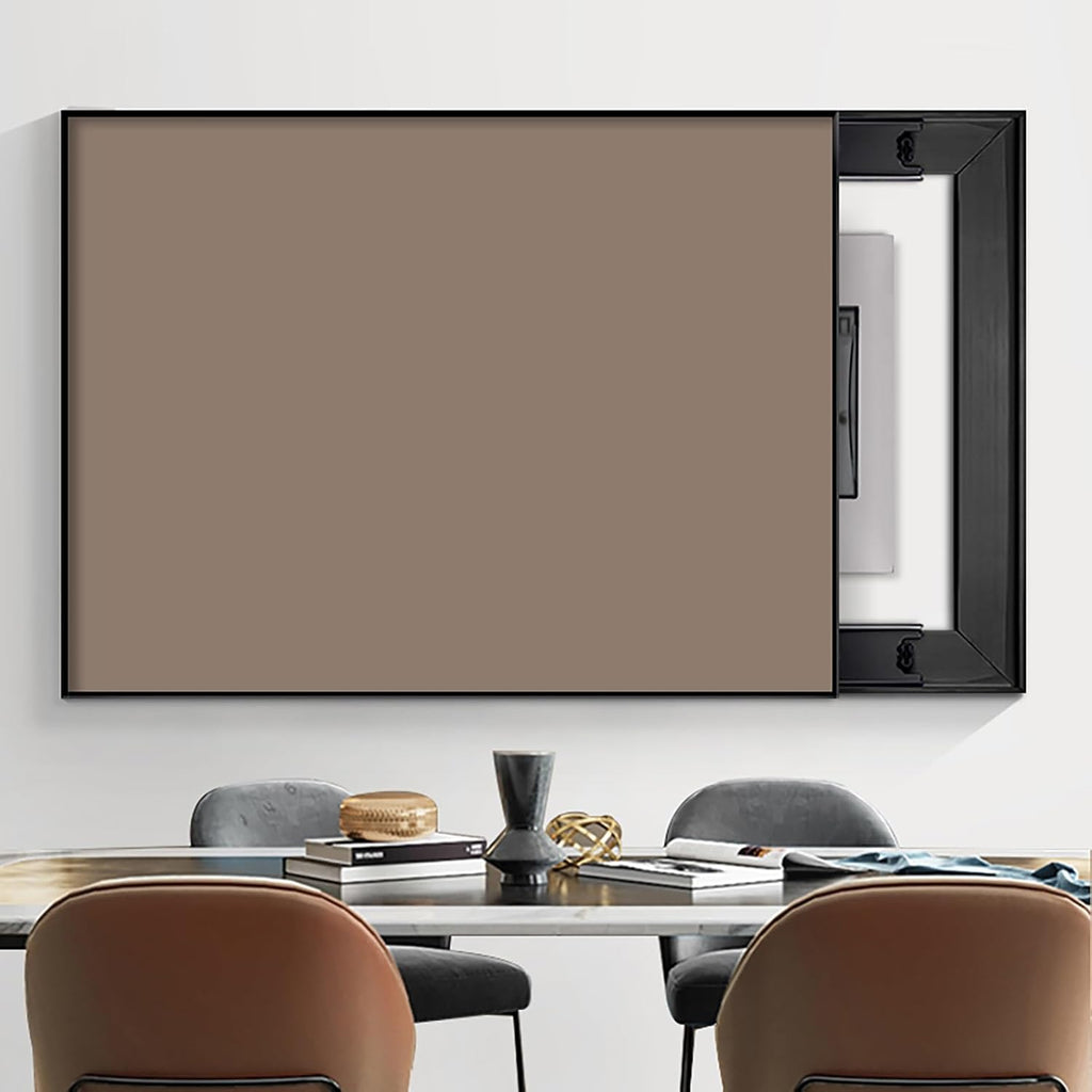 Electrical Panel Cover Push-Pull Electrical Panel Cover Wall Hanging, Solid Color Fuse Box Cover Room Decor, Breaker Box Cover Hide Meter Box, for Home/Office(Brown,WXL-70 x 50CM-27.6x19.7)