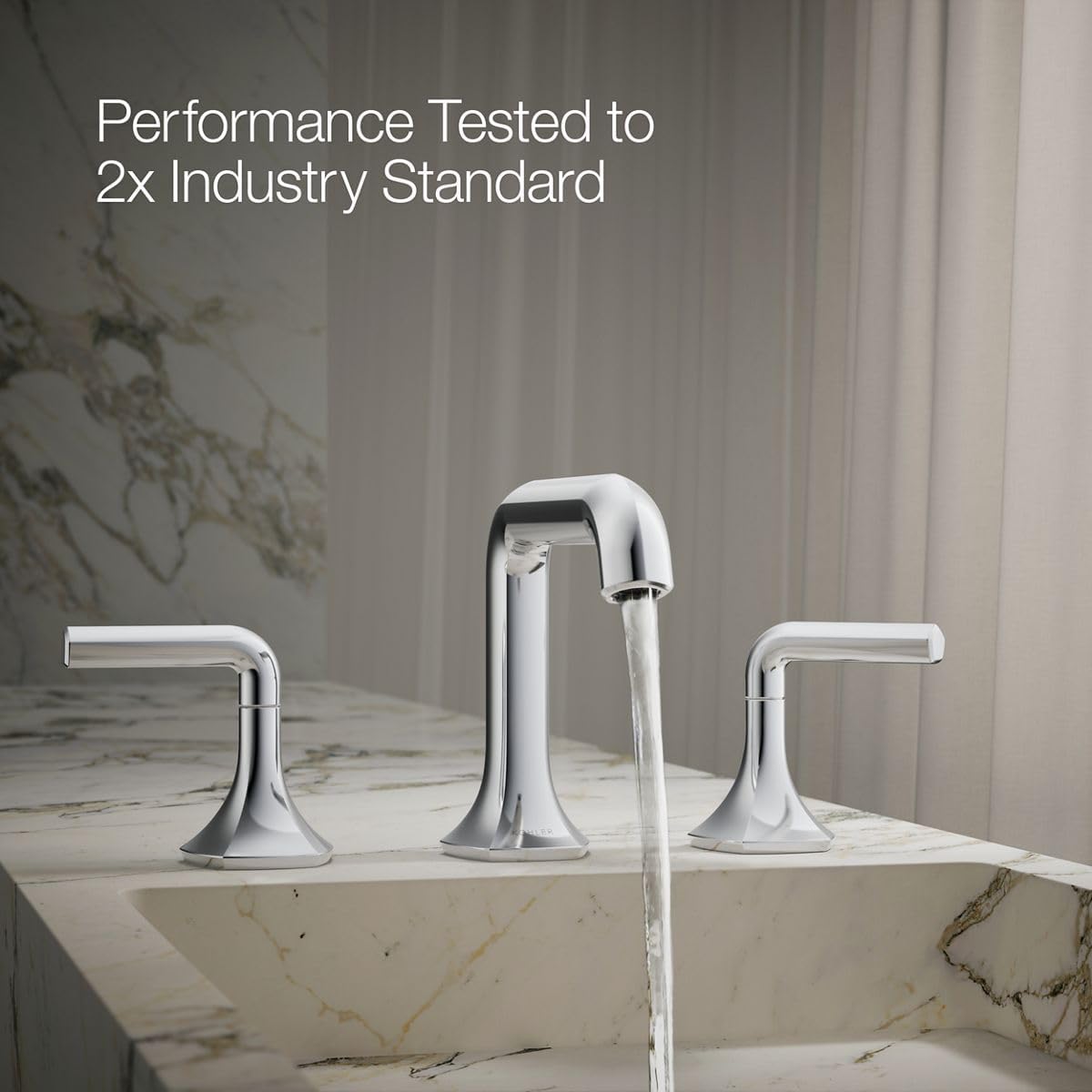 KOHLER 27009-N-CP Occasion Bathroom Sink Faucet Spout, Stationary Deck-Mount Bathroom Sink Spout, 0.5 gpm, Polished Chrome