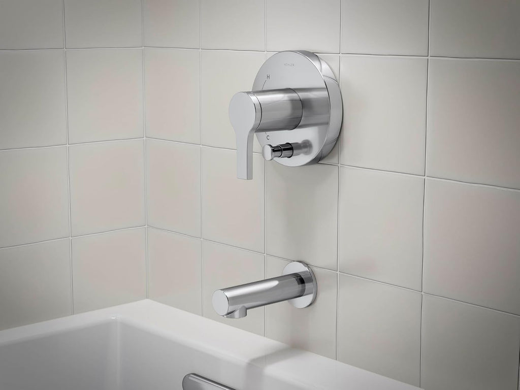 KOHLER T35327-4G-CP, Elate Rite-Temp Shower Trim Kit with Push-Button Diverter, 1.75 GPM Showerhead, Polished Chrome, Sleek Shower Fixture, Easy to Clean