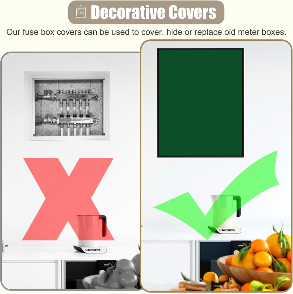 Vertical Meter Box Cover for Breaker Panel, 30x40cm / 12x16inch Electrical Panel Cover for Wall Decoration, Indoor Fuse Box Plate for Replacement(Dark Brown,50x70cm(19.7x27.6))