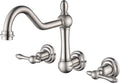 sumerain Wall Mount Bathtub Faucet Brushed Nickel Tub Filler, 8 Inches Center
