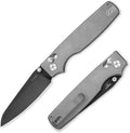 Kizer Original 2 EDC Pocket Knife, 3.19' S45VN Sheepsfoot Folding Knife with Titanium Handle, Thumb Stud Opener Clutch Lock, for Camping Hiking Fishing Ki3605.2SA1