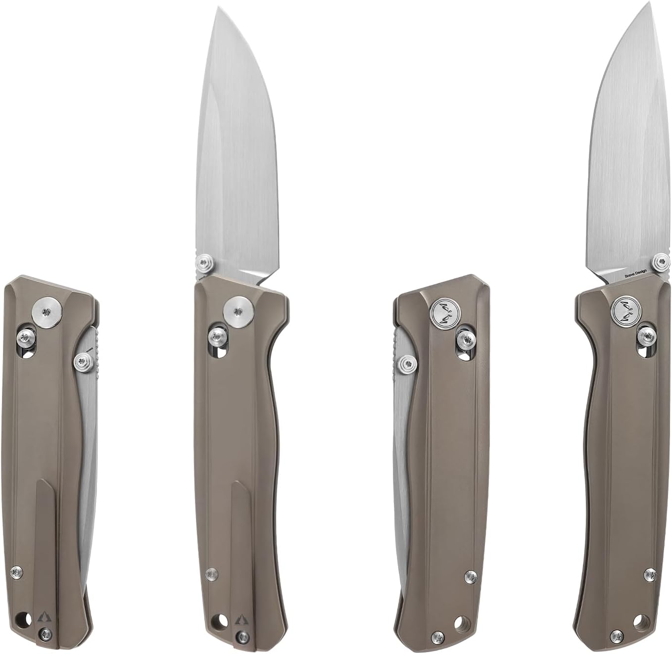 CMBMADEKNIVES CMB Braveman EDC Knife Folding Pocket knife with Clip for Men and Women Crossbar Lock Knife with S35VN Steel Blade Titanium Handle for Outdoors Camping Hiking-CMB-17 (CMB-17G)