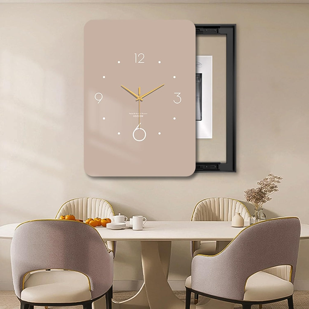 Electrical Panel Cover Vertical Analog Clock Electrical Panel Cover, Stylish Breaker Box Cover for Office/Restaurant/Bedroom/Room Decor, Fuse Box Protective Cover(E,WXH-45 x 55CM-17.7x21.7)