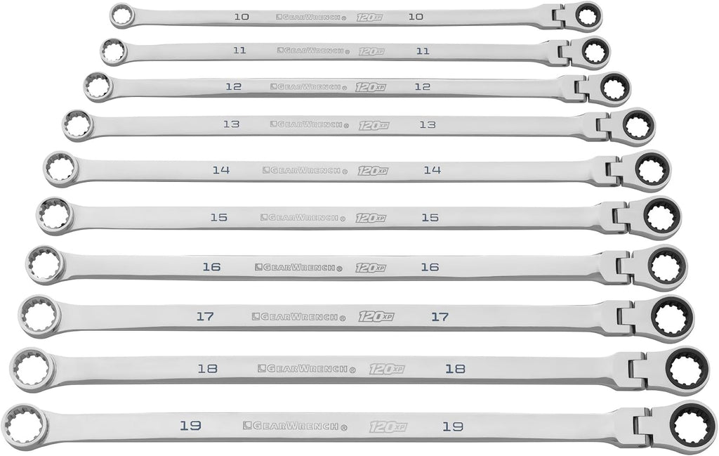 GEARWRENCH 10 Piece 120XP™ Universal Spline XL Flex Head GearBox™ Ratcheting Metric Wrench Set | 86126