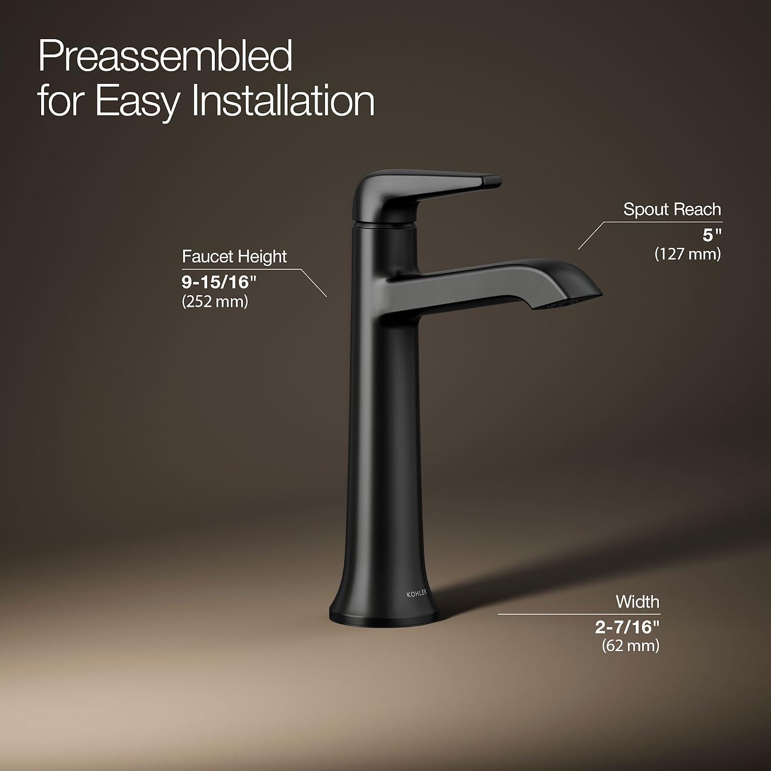 Kohler K-22023-4-CP Polished Chrome Deck Mount Bathroom Sink Faucet
