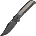 KANSEPT Bison Pocket Folding Knife, 4.25'' Blackwash CPM S35VN Steel Sharp Blade, Black Durable Two-Tone Titanium Handle, Frame Lock and Thumb Stud for Edc, Camping Hiking Knives K1108B1